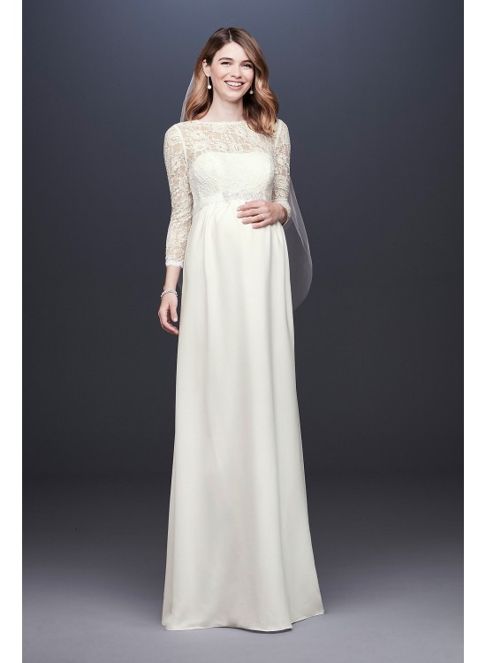 3/4 Sleeve Crepe Maternity Sheath Wedding Dress  Collection 4XLWG3921