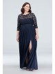 3/4-Sleeve Illusion Lace and Mesh Bridesmaid Dress  F19908