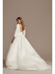 3/4 Sleeve Low Back Crepe and Satin Wedding Dress  WG4005