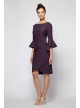 3/4-Sleeve Smoothing Knit Mock Wrap Cocktail Dress Alex Evenings 134183