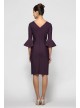 3/4-Sleeve Smoothing Knit Mock Wrap Cocktail Dress Alex Evenings 134183