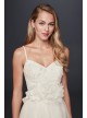 3D Floral Bodice Tulle Ball Gown Wedding Dress Galina WG3890