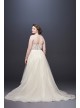 3D Floral Bodice Tulle Plus Size Wedding Dress Galina 9WG3890