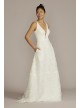 3D Floral Crepe A-Line Wedding Dress with Pockets DB Studio WG4068