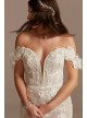 3D Floral Plunge Petite Bodysuit Wedding Dress  7MBSWG885