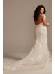 3D Floral Plus Size Wedding Dress with High Slit  9MBSWG886