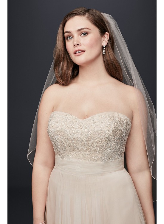 A-Line Beaded Lace Tulle Plus Size Wedding Dress  Collection 9WG3586