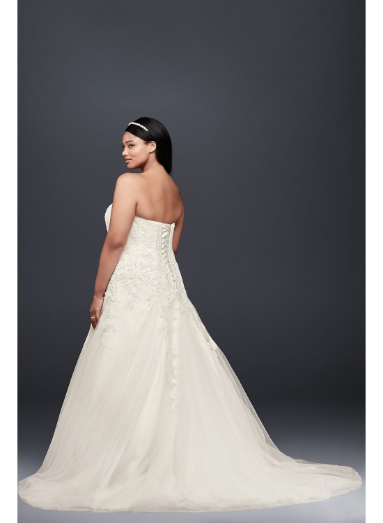 A-Line Beaded Tulle Plus Size Wedding Dress  Collection 9V3469