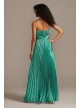 Accordion Pleat Satin A-Line Dress Betsy and Adam A22739