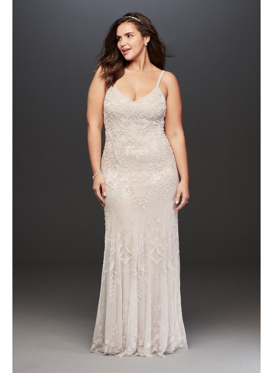 Allover Floral Beaded Plus Size Wedding Dress Melissa Sweet 8AP2E205469