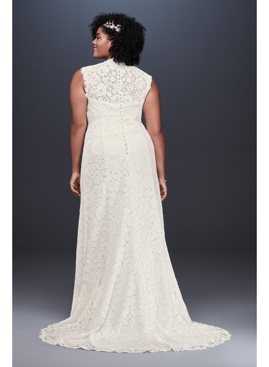 Allover Lace Plus Size Sheath Wedding Dress  Collection 9WG3910