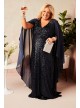 Allover Sequin Plus Size Gown with Chiffon Capelet  WBM2189W