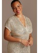 Allover Sequin Plus Size Wedding Dress with Godets  5922W