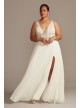 Applique Illusion Chiffon Plus Size Wedding Dress  9SWG842