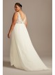 Applique Illusion Chiffon Plus Size Wedding Dress  9SWG842