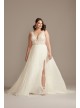 Applique Illusion Chiffon Plus Size Wedding Dress  9SWG842