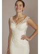 Applique Mermaid Wedding Dress with Lace Train Oleg Cassini CWG925