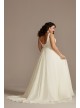 Applique Plunge Chiffon Plus Size Wedding Dress  9LBSWG842