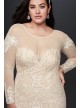 Applique and Tulle Godet Plus Size Wedding Dress  9SWG827