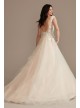 Appliqued Cap Sleeve Tulle Ball Gown Wedding Dress DB Studio WG4037