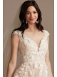 Appliqued Cap Sleeve Tulle Ball Gown Wedding Dress DB Studio WG4037