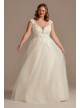 Appliqued Cap Sleeve Tulle Plus Size Wedding Dress DB Studio 9WG4037