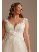 Appliqued Cap Sleeve Tulle Plus Size Wedding Dress DB Studio 9WG4037