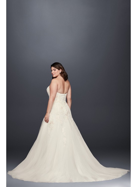 Appliqued Tulle A-Line Plus Size Wedding Dress  Collection 9WG3862