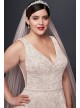 Appliqued Tulle-Over-Lace Plus Size Wedding Dress  8CWG792