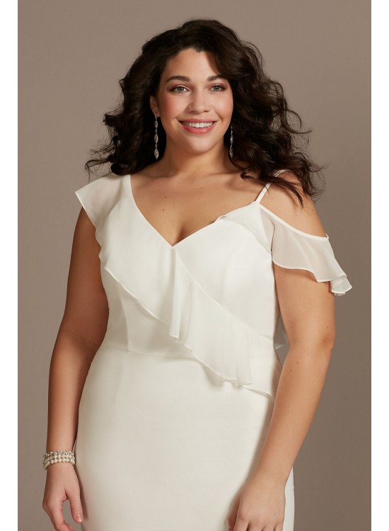 Asymmetric Chiffon Plus Size Dress with Ruffle Hem DB Studio 9SDWG0932