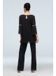 Asymmetric Hem Top and Pants Set with Pearl Detail Le Bos 26992