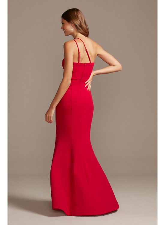 Asymmetric One-Shoulder Strappy Gown with Slit Teeze Me 867607