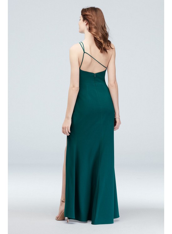 Asymmetric Shoulder Gown with Skinny Double Straps Xscape 2563X