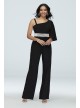 Asymmetric Sleeve Jumpsuit with Crystal Belt Morgan and Co 5252