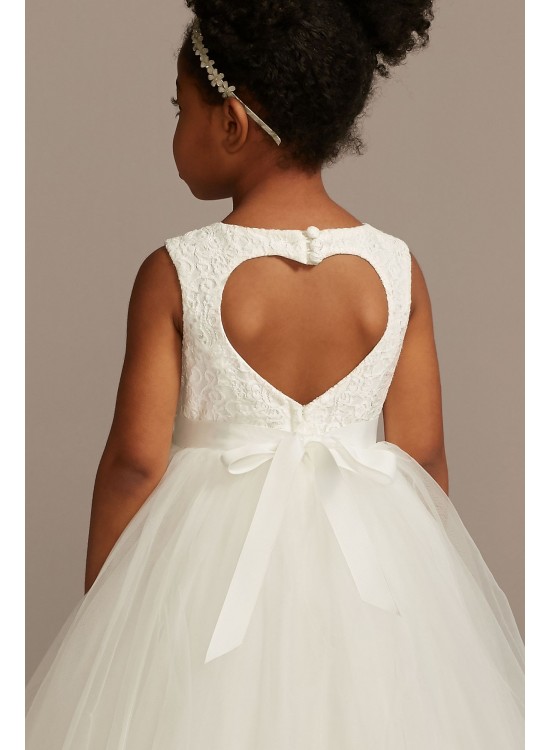 Ball Gown Flower Girl Dress with Heart Cutout  RK1368