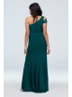 Banded Asymmetric Sleeve Stretch Jersey Gown Xscape 2451XD