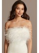 Bardot Strapless Crepe Feather Trim Mini Dress Bardot 54648DB