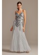 Bead-Embellished Mesh Overlay Spaghetti Strap Gown Jump 11091