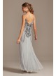 Bead-Embellished Mesh Overlay Spaghetti Strap Gown Jump 11091