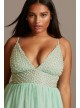 Bead and Pearl Embellished Plus Size Chiffon Gown Speechless W43793TS6