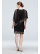 Bead and Sequin Asymmetric Chiffon Capelet Dress Pisarro Nights D2228