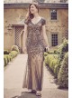 Bead and Sequin Embellished Mesh Overlay Gown  WGIN18924