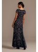 Bead and Sequin Embellished Scoopneck Mesh Gown Pisarro Nights D1406