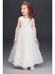 Beaded Applique Flower Girl Dress with Tulle Skirt  OP263