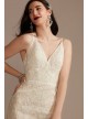 Beaded Applique Tulle Petite Sheath Wedding Dress  7CWG904