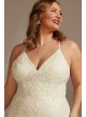 Beaded Applique Tulle Plus Sheath Wedding Dress  8CWG904