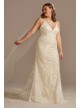 Beaded Applique Tulle Tall Plus Wedding Dress  4XL8CWG904