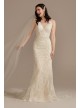 Beaded Applique Tulle Tall Sheath Wedding Dress  4XLCWG904