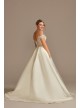 Beaded Bodice Off Shoulder Petite Wedding Dress  7CWG890