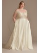 Beaded Bodice Off Shoulder Plus Size Wedding Dress  8CWG890